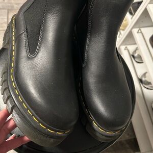 Dr. Martens Black Ankle Boots with Yellow Stitching never worn size 8